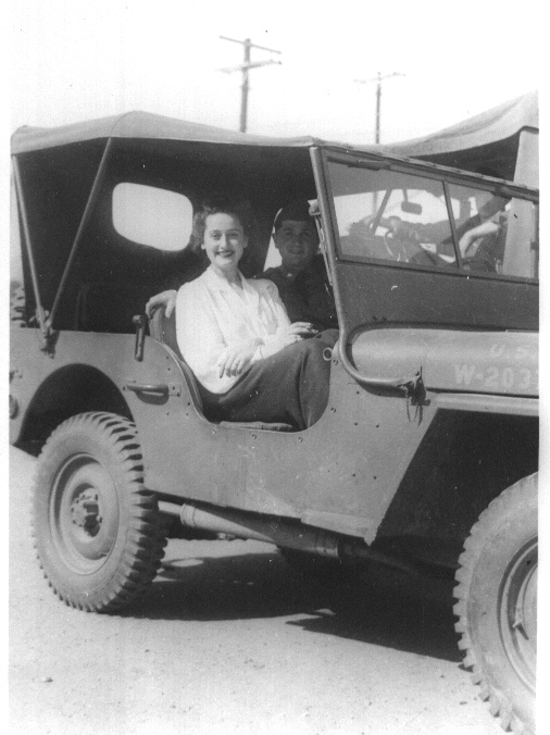 Zelda and Bill in Army Jeep